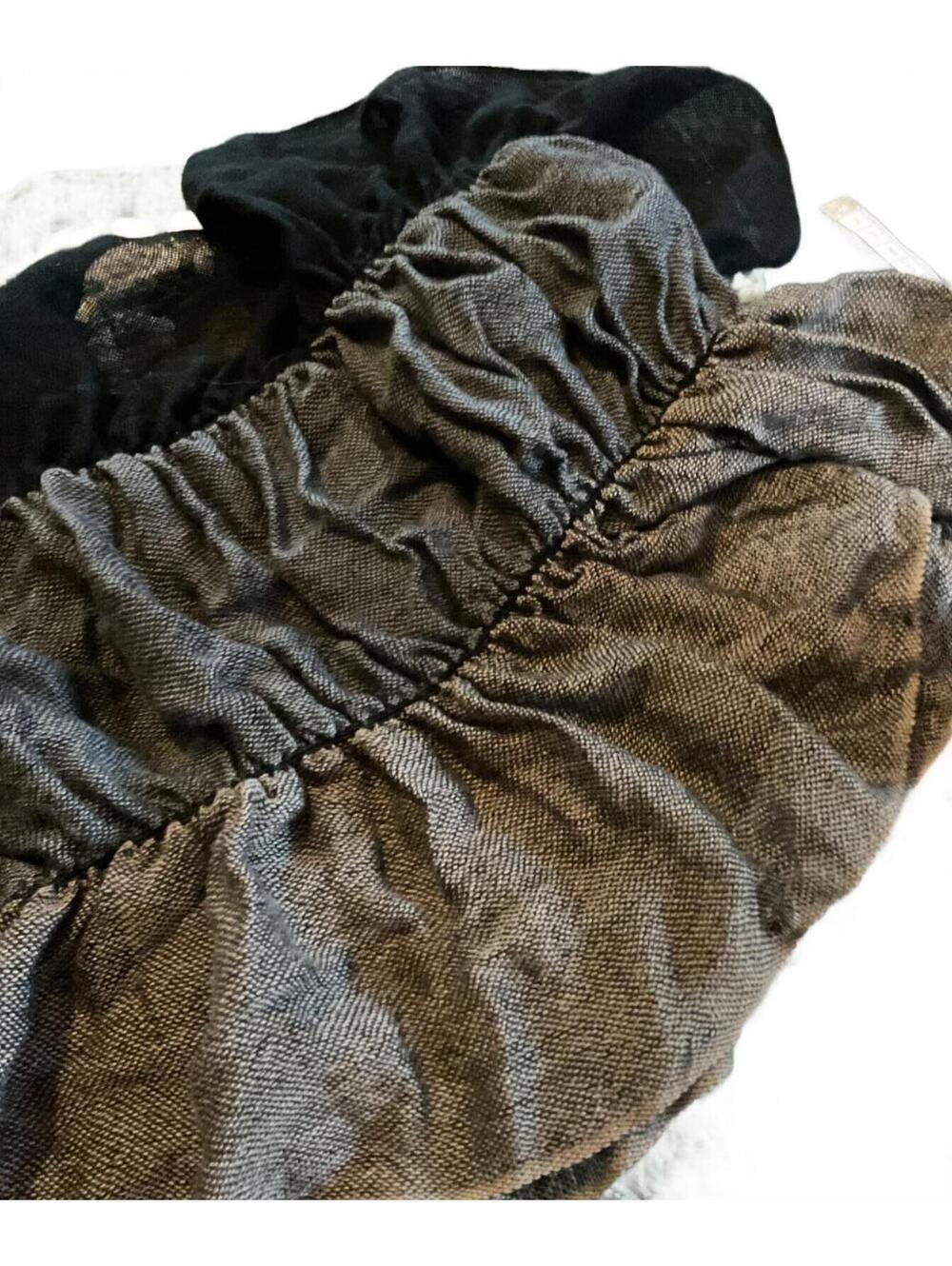 Pins and Needles Tri color Tweed Ruffled Scarf/ Wrap with braided trim